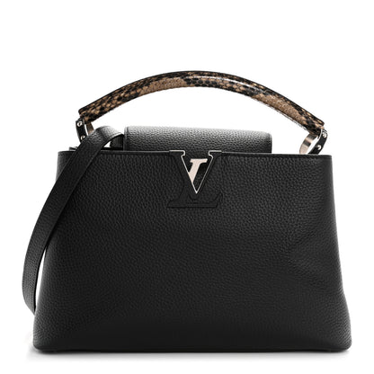 Louis Vuitton Taurillon Snakeskin Capucines MM Black 1 of 10
