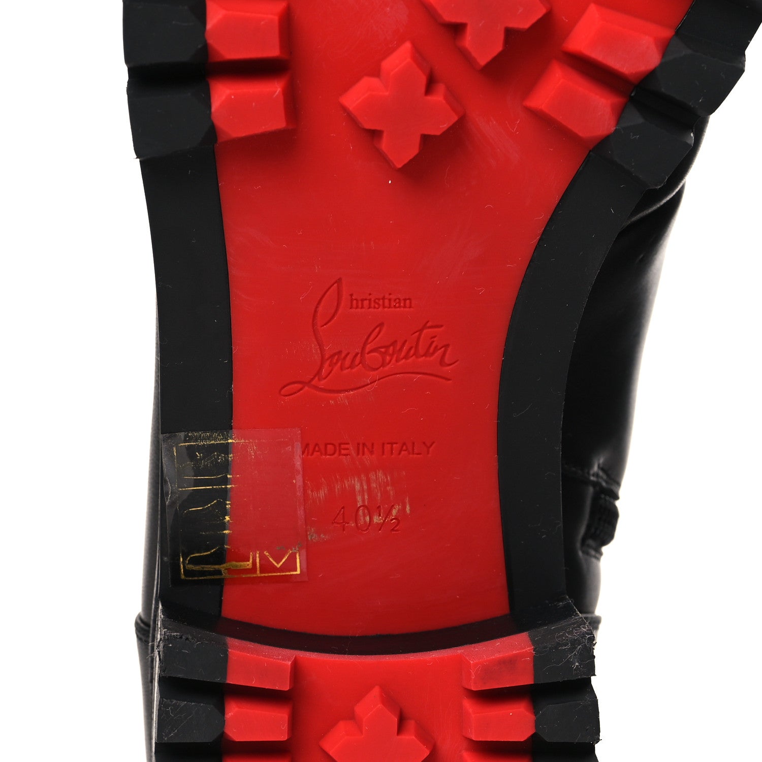 Christian Louboutin Calfskin Spikes TS Croc Flat Boots 40.5 Black 6 of 7