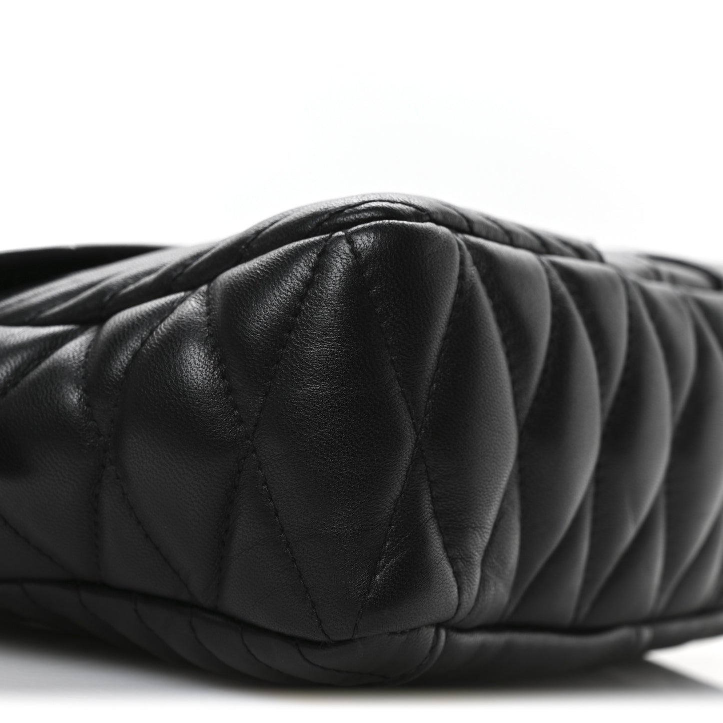 Nappa Matelasse Biker Shoulder Bag Black