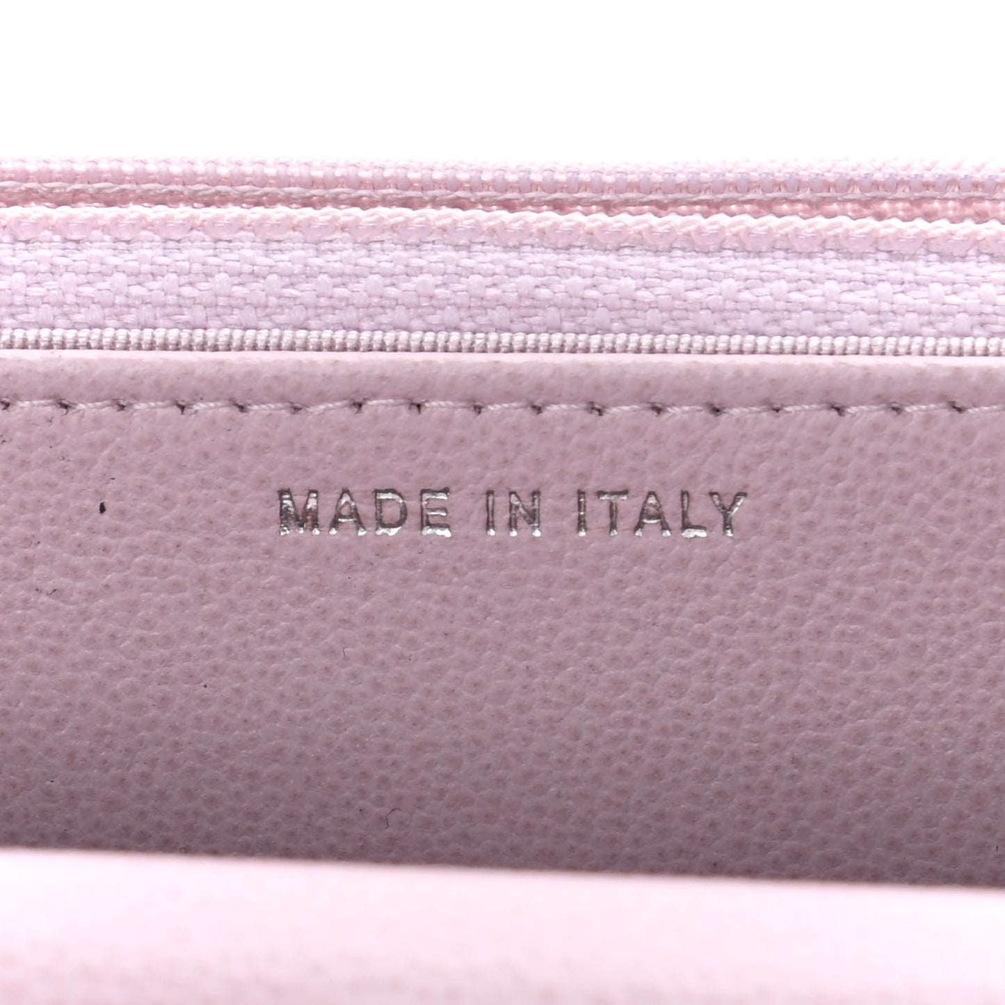 Grained Calfskin Quilted CC Box Wallet On Chain WOC Light Pink