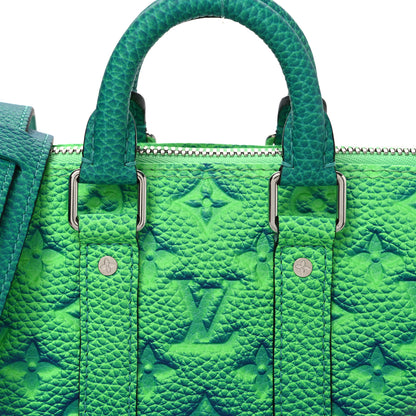 Louis Vuitton Taurillon Illusion Keepall XS Bleu Vert 7 of 9