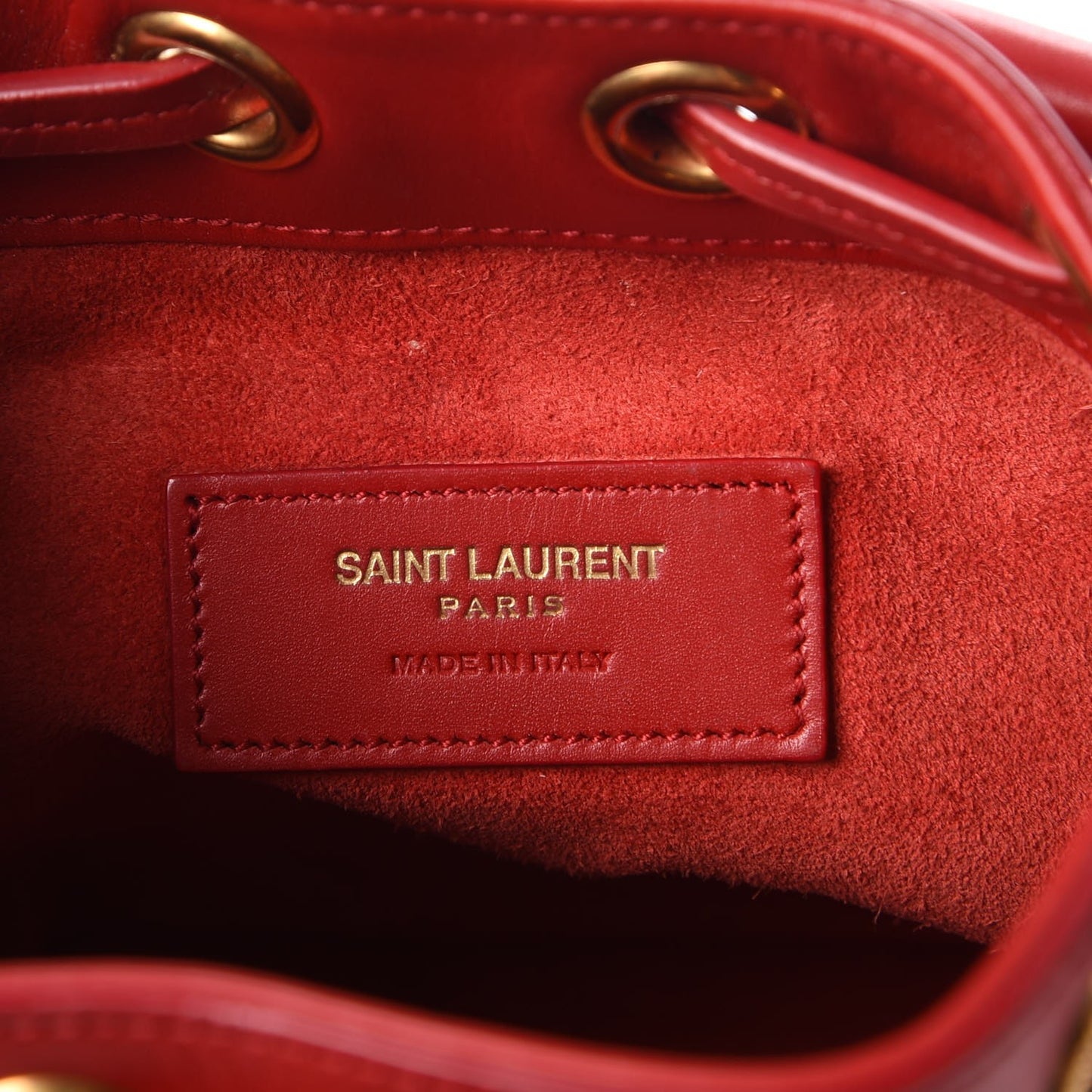 Calfskin Small Emmanuelle Bucket Bag Vermillion