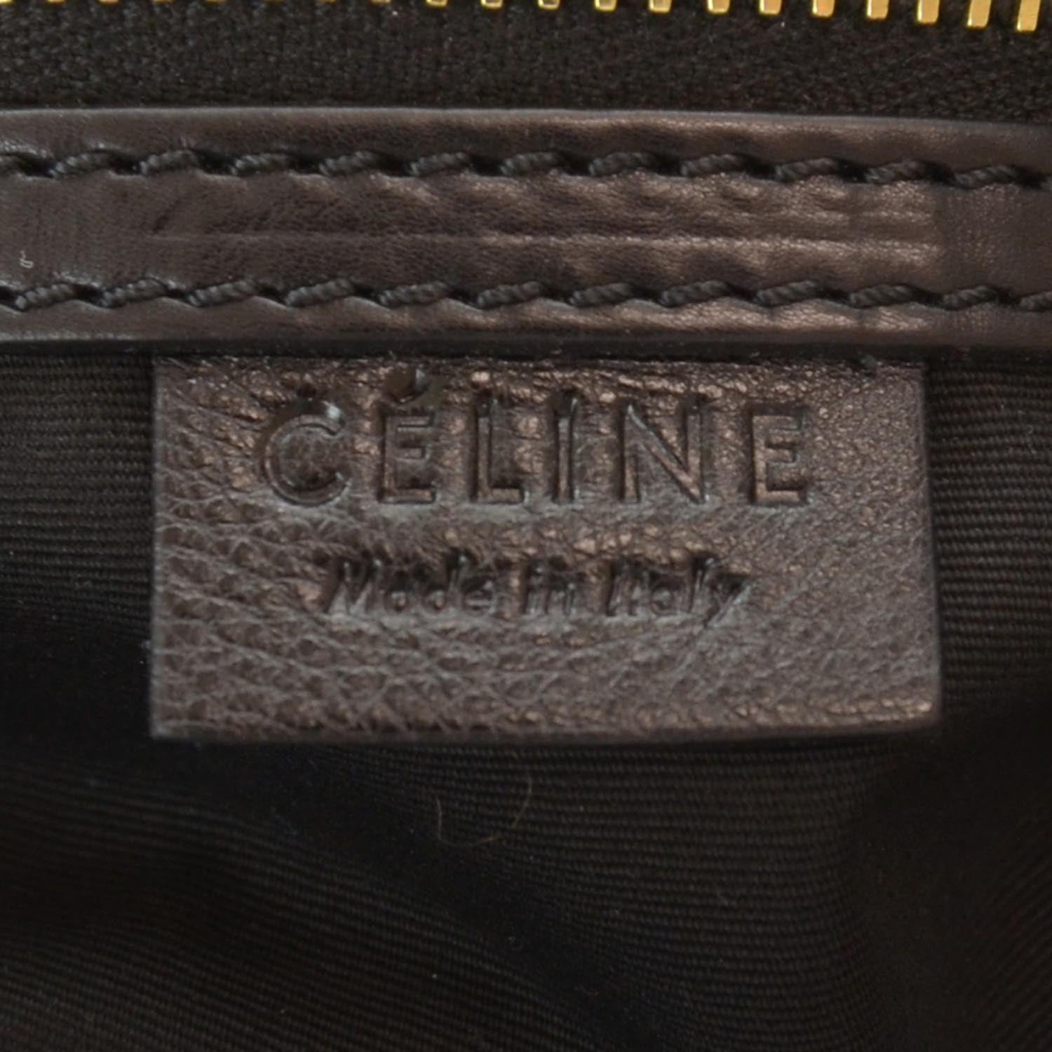 Celine Pony Hair Racer Stripe Tote Green 5 of 7