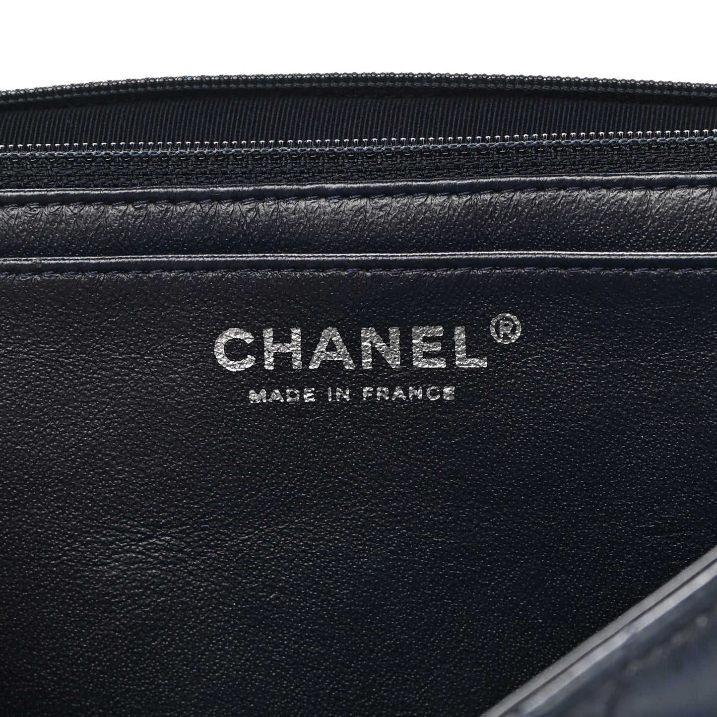 Lambskin Quilted Jumbo Single Flap Navy