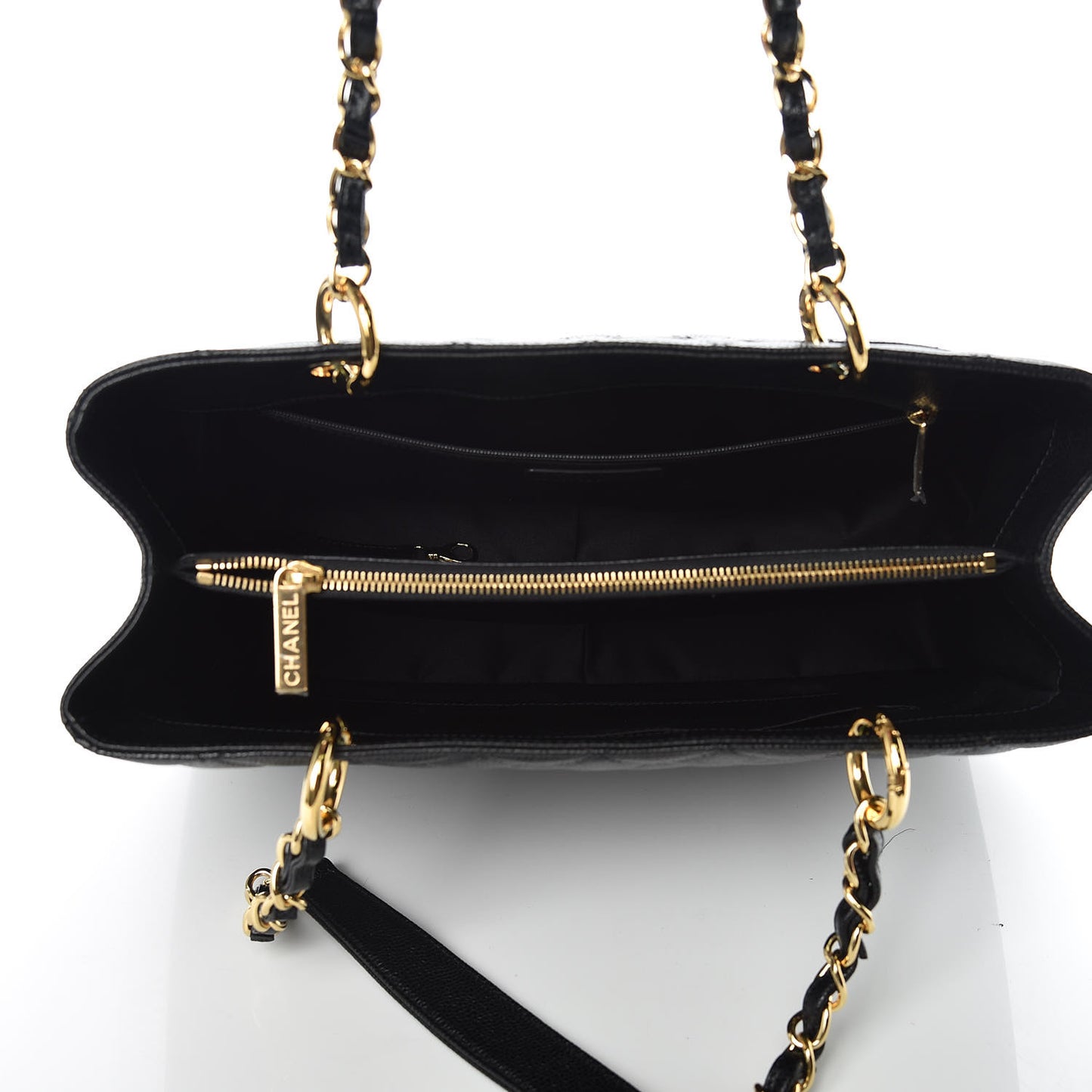 Caviar Quilted Grand Shopping Tote GST Black