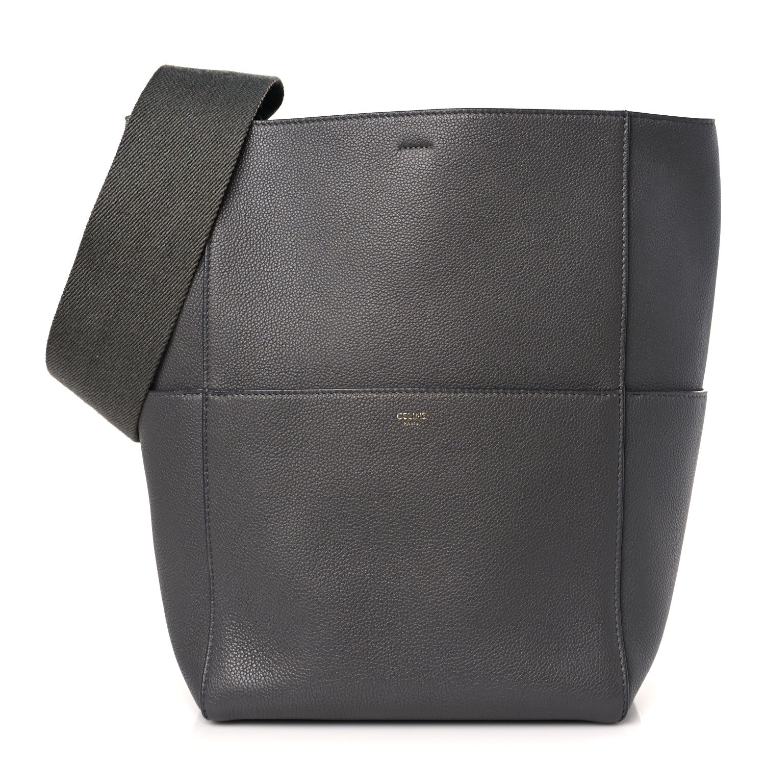 Celine Soft Grained Calfskin Sangle Bucket Bag Grey 1 of 10