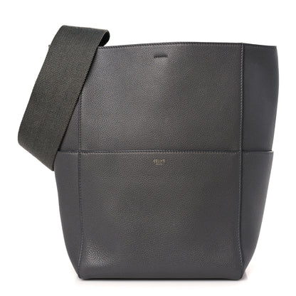 Celine Soft Grained Calfskin Sangle Bucket Bag Grey 1 of 10