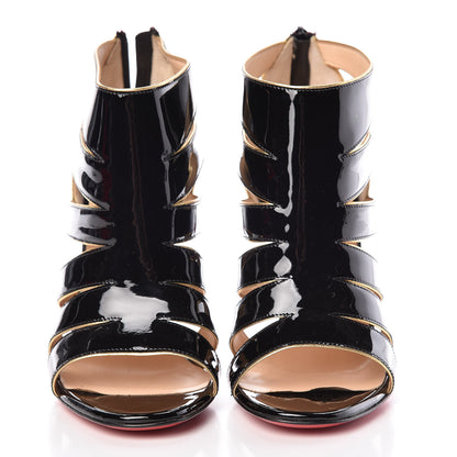 Christian Louboutin Patent Beauty K 100 Cage Sandals 37 Black 2 of 8