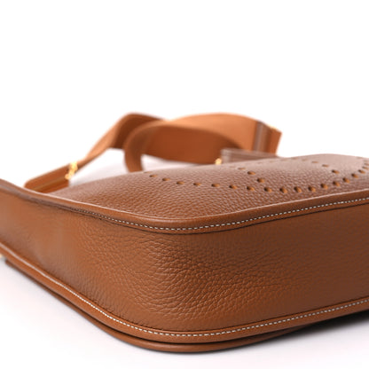 Hermes Taurillon Clemence Evelyne III PM Gold 8 of 10