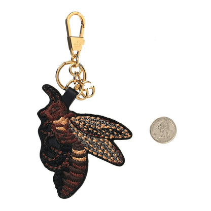 Gucci GG Supreme Monogram Embroidered Bee Bag Charm Key Holder 2 of 3