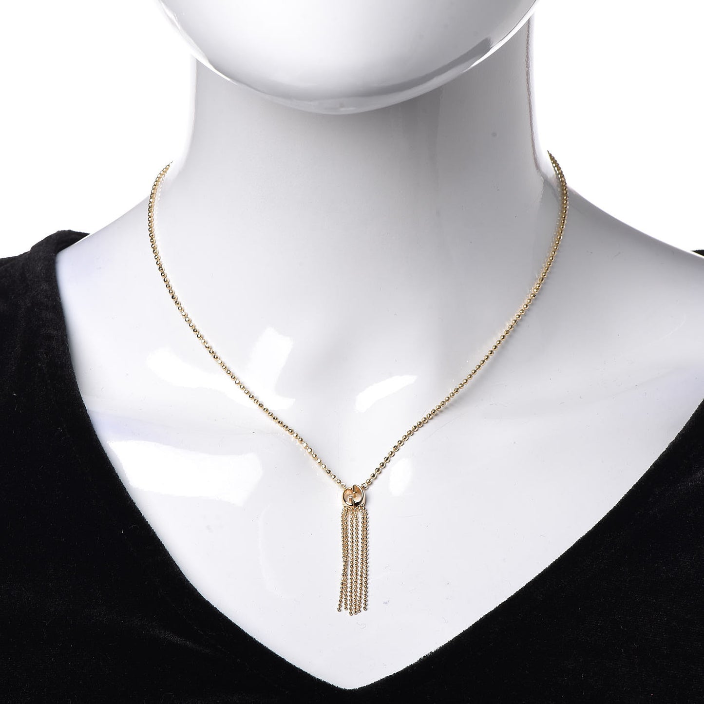 18K Yellow Gold Icon Fringe Pendant Necklace