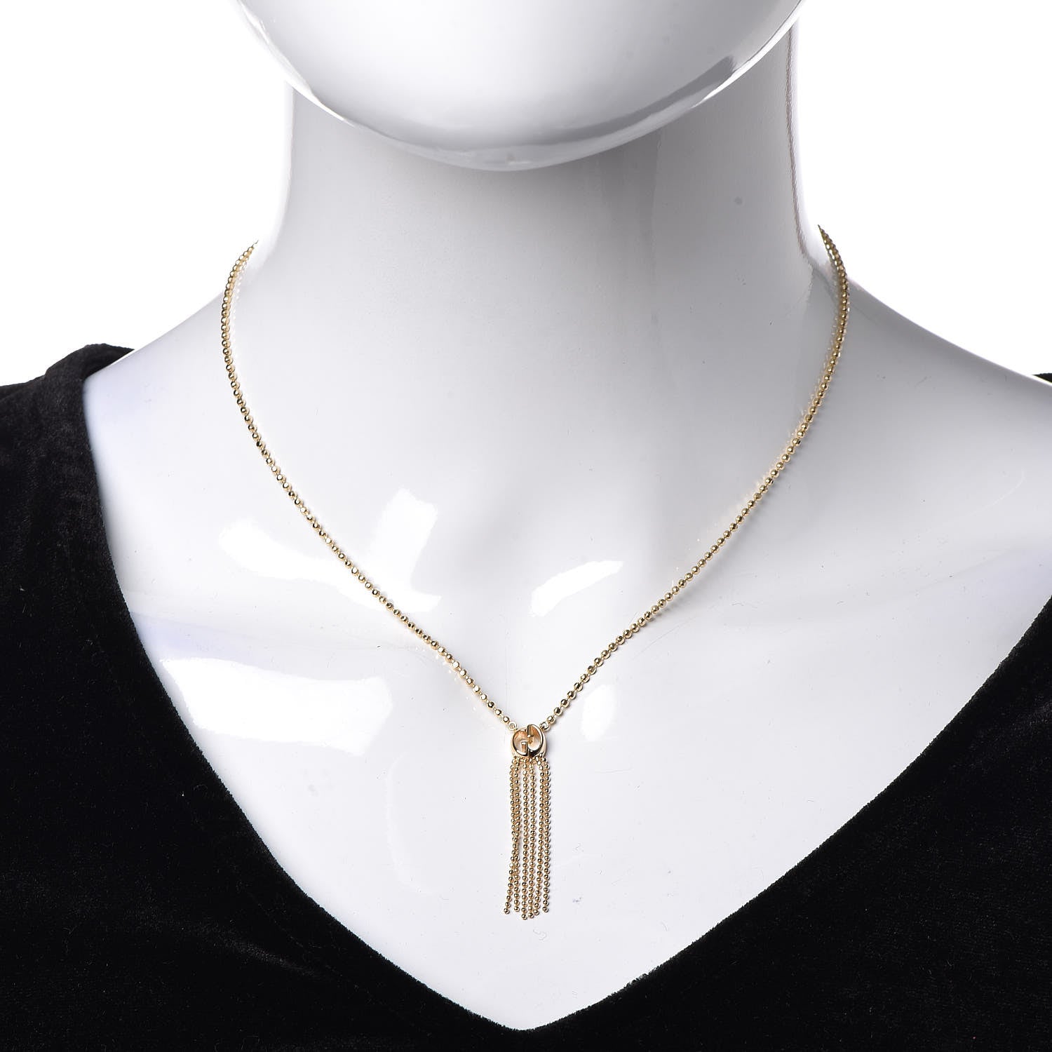 Gucci 18K Yellow Gold Icon Fringe Pendant Necklace 2 of 8