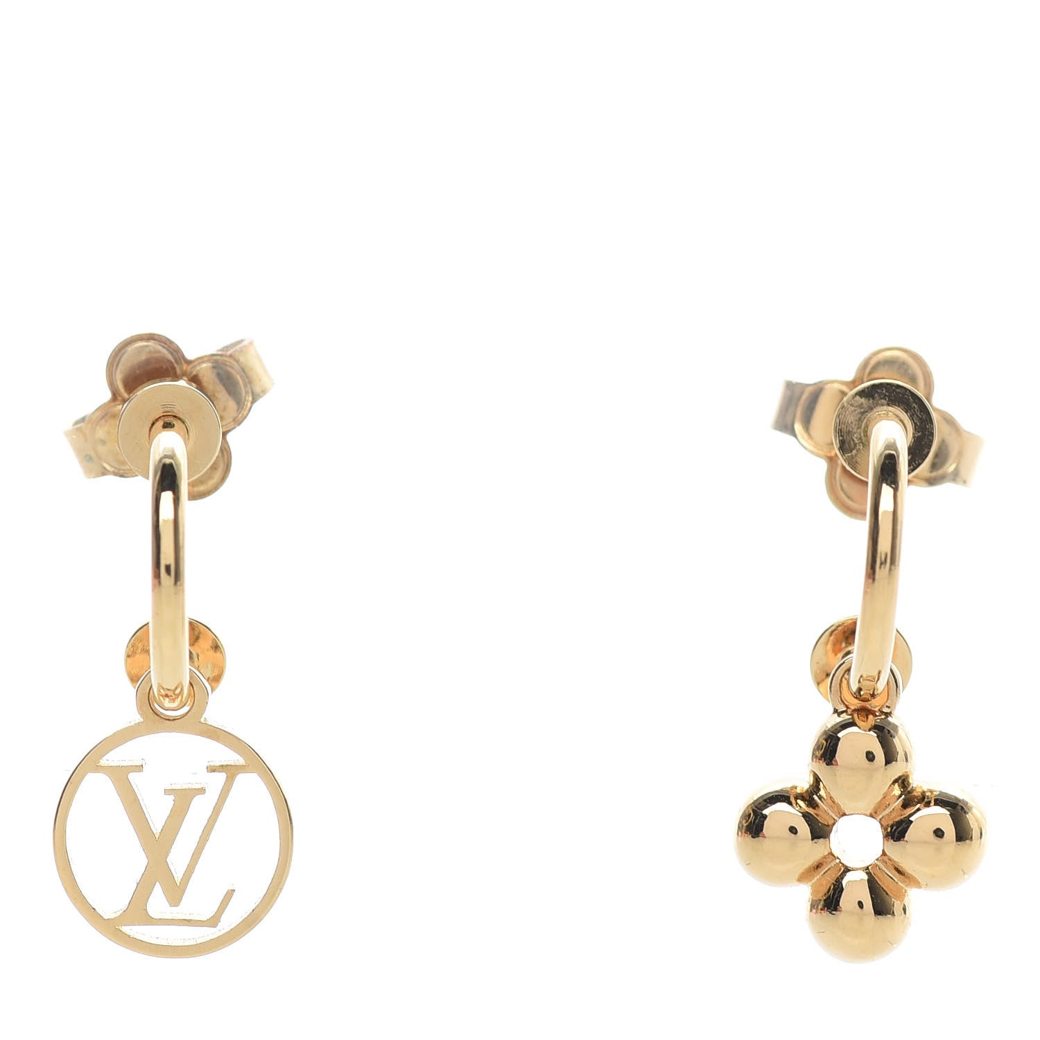 Louis Vuitton Brass Blooming Earrings Gold 1 of 5