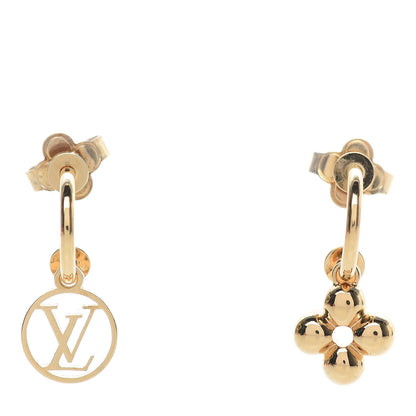 Louis Vuitton Brass Blooming Earrings Gold 1 of 5