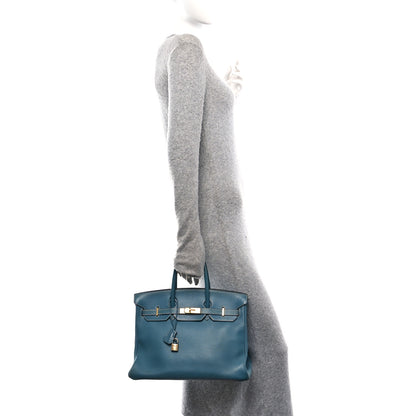 Hermes Gulliver Birkin 35 Blue Jean 2 of 14