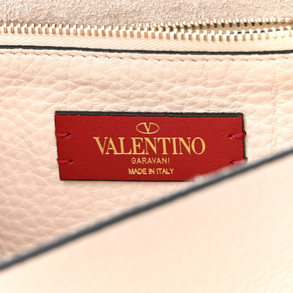 Valentino Garavani Grained Calfskin Small Rockstud Flap Crossbody Bag Light Ivory 6 of 9