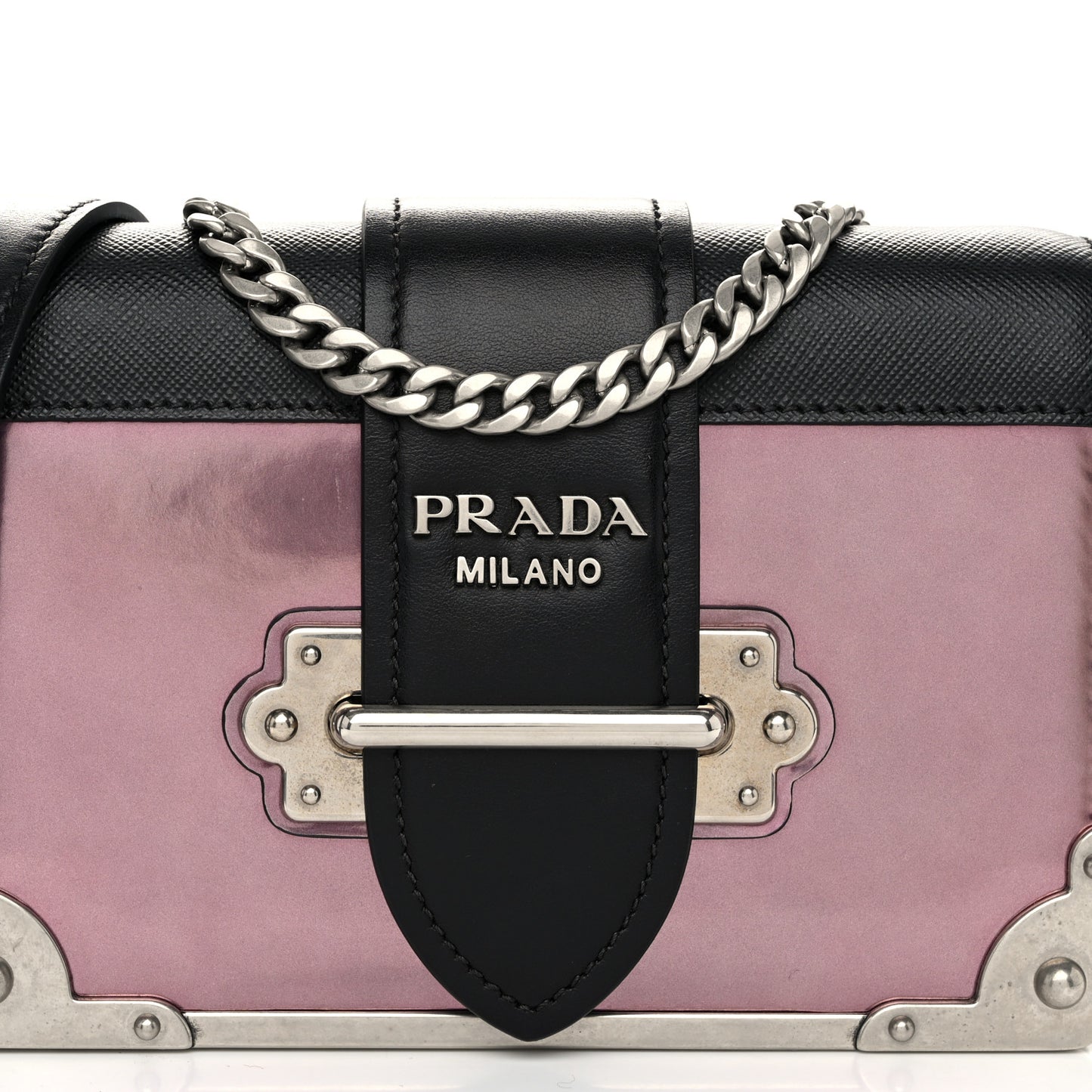 Metallic Vitello Saffiano Cahier Bag Ibisco Black