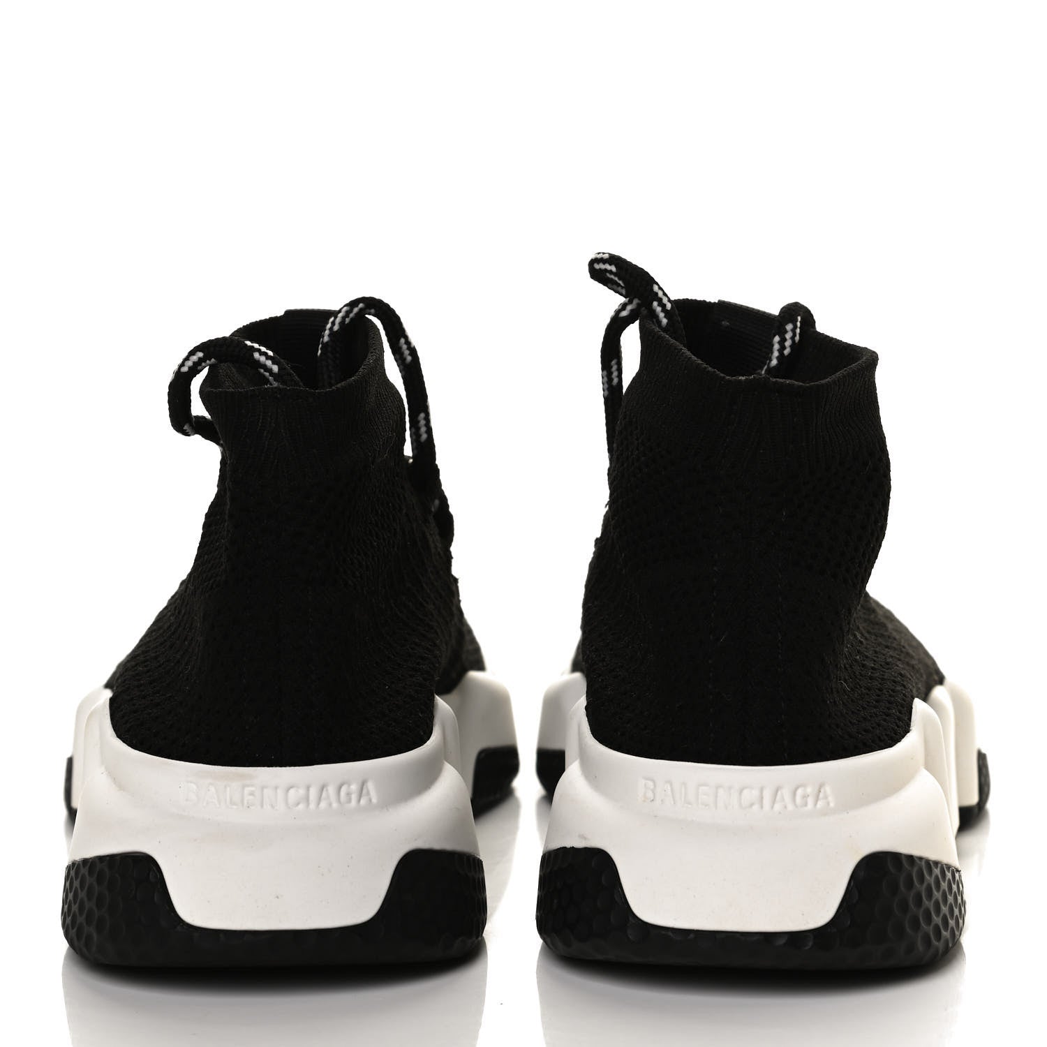 Balenciaga Knit Womens Speed Lace Up Sneakers 35 Black 6 of 10