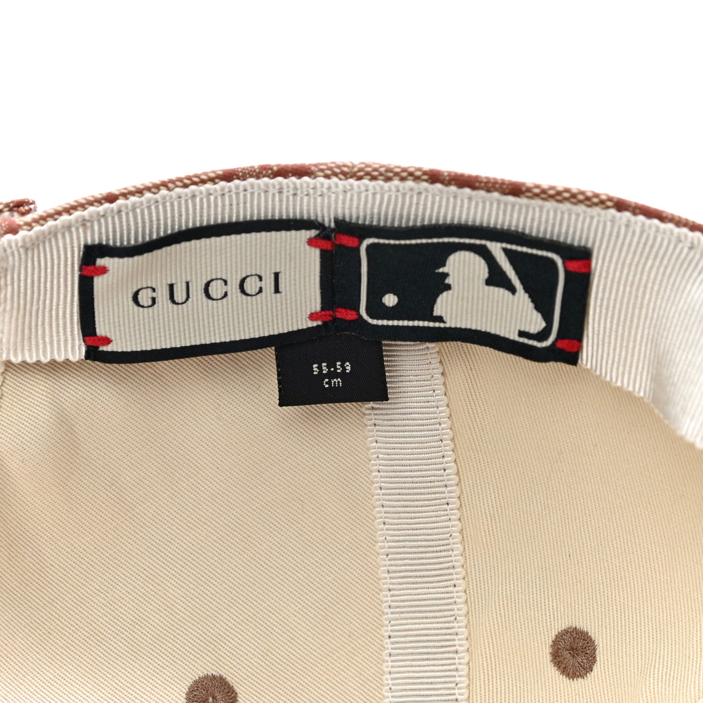 X MLB Monogram NY Yankees Baseball Hat 55-59 Beige Ruggine