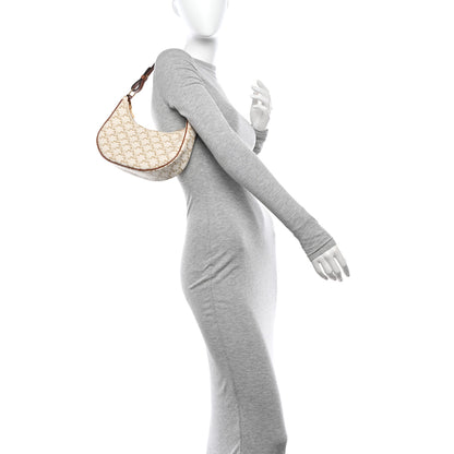 Celine Canvas Calfskin Ava Triomphe Shoulder Bag White 2 of 10