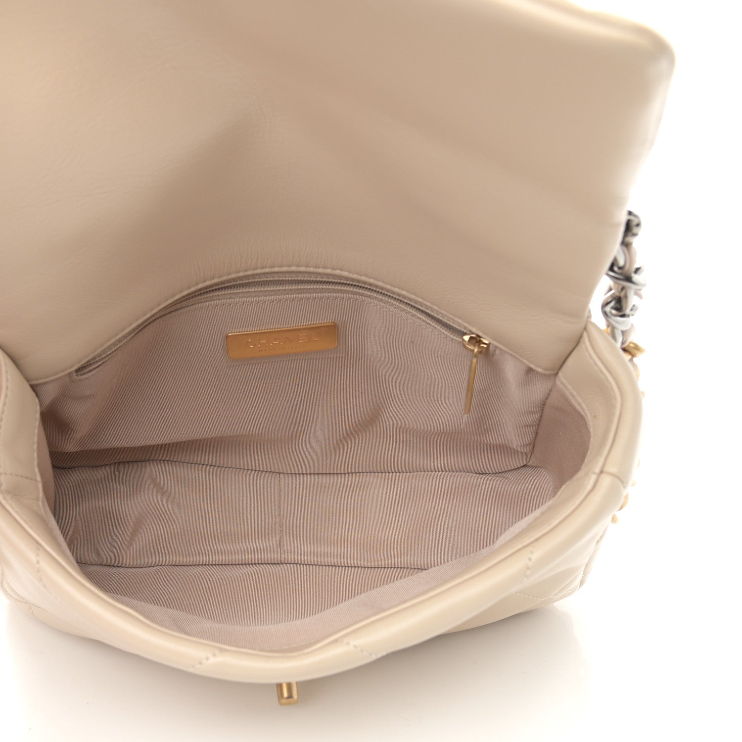 Chanel Goatskin Quilted Medium Chanel 19 Flap Beige 5 of 11