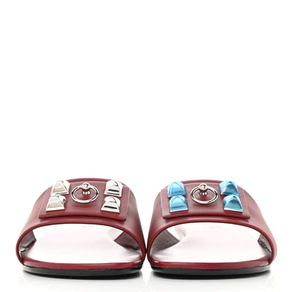 Hermes Calfskin Dune Sandals 38 Rouge Sangria 2 of 10