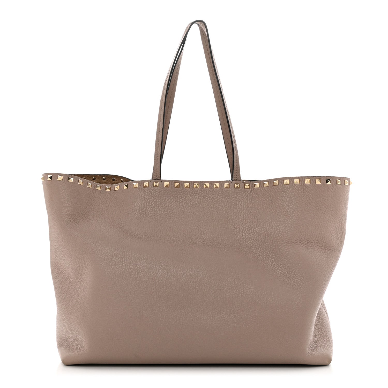 Valentino Garavani Grained Calfskin Rockstud Shoulder Tote Poudre 1 of 9