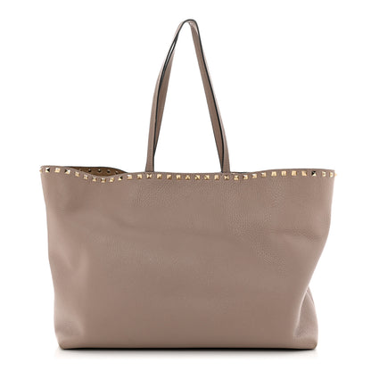 Valentino Garavani Grained Calfskin Rockstud Shoulder Tote Poudre 1 of 9