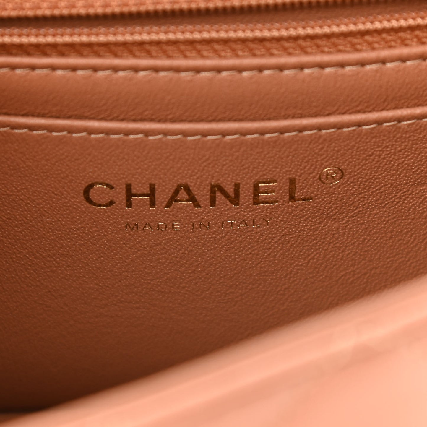 Lambskin Quilted Mini Rectangular Flap Brown