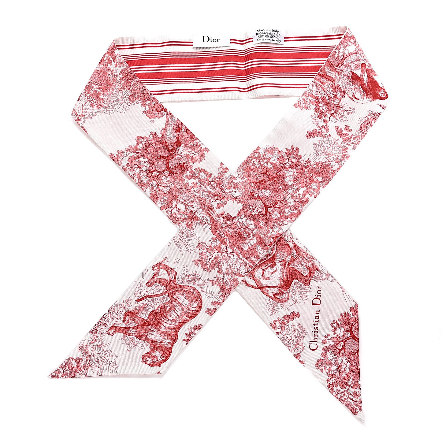 Silk Toile De Jouy Mitzah Scarf Red