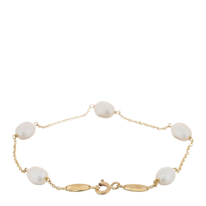 Tiffany 18K Yellow Gold Pearl 5.5-6mm Elsa Peretti Pearls By The Yard Bracelet 2 of 3