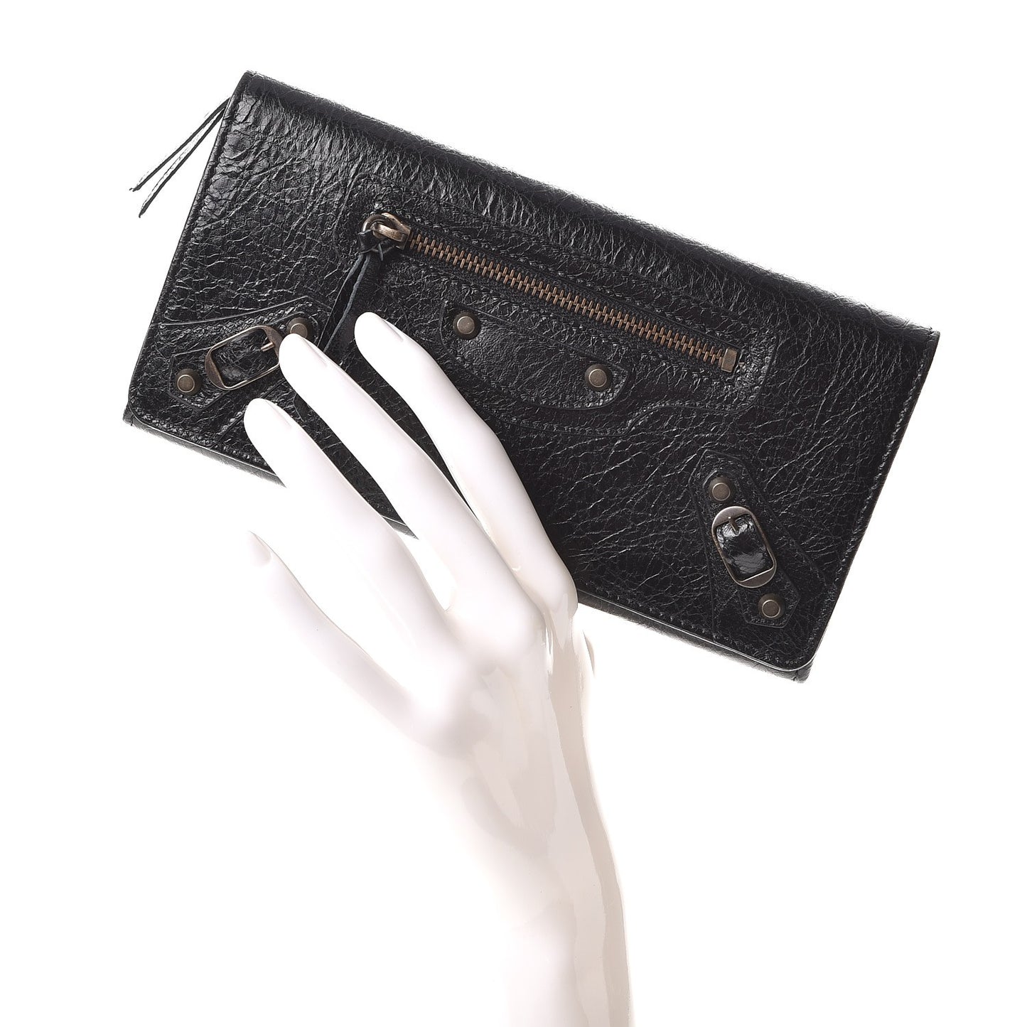 Agneau Classic Hardware Money Wallet Black
