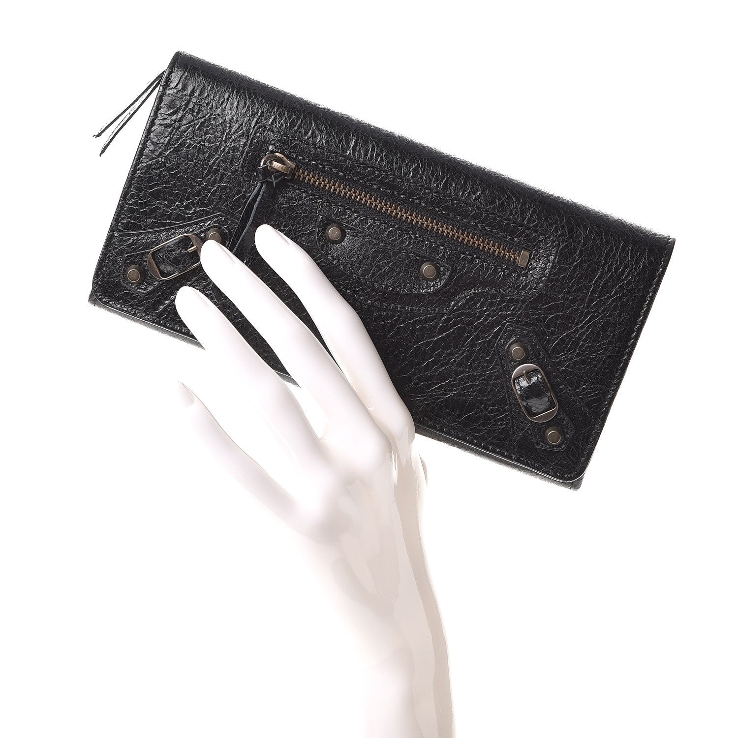 Balenciaga Agneau Classic Hardware Money Wallet Black 2 of 7