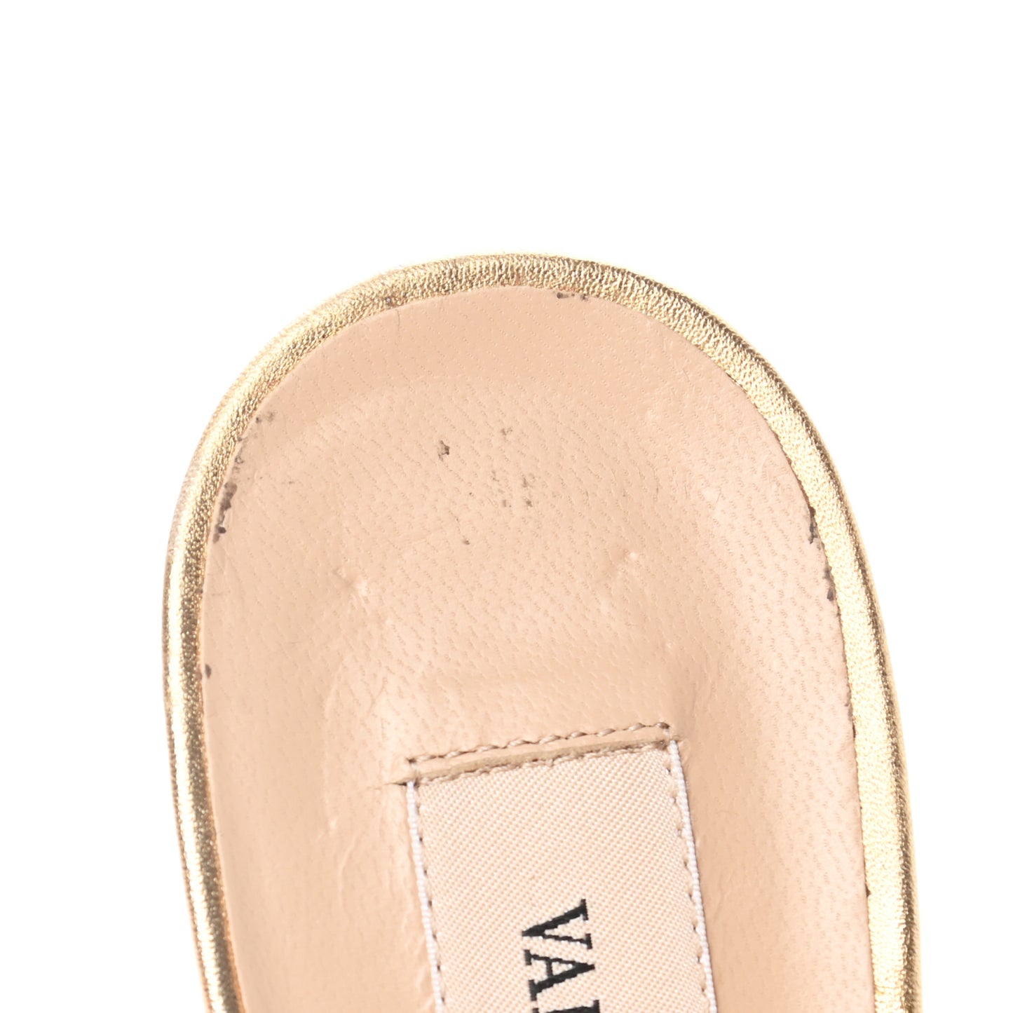 Metallic Calfskin Rockstud 60mm City Sandals 36.5 Antique Brass