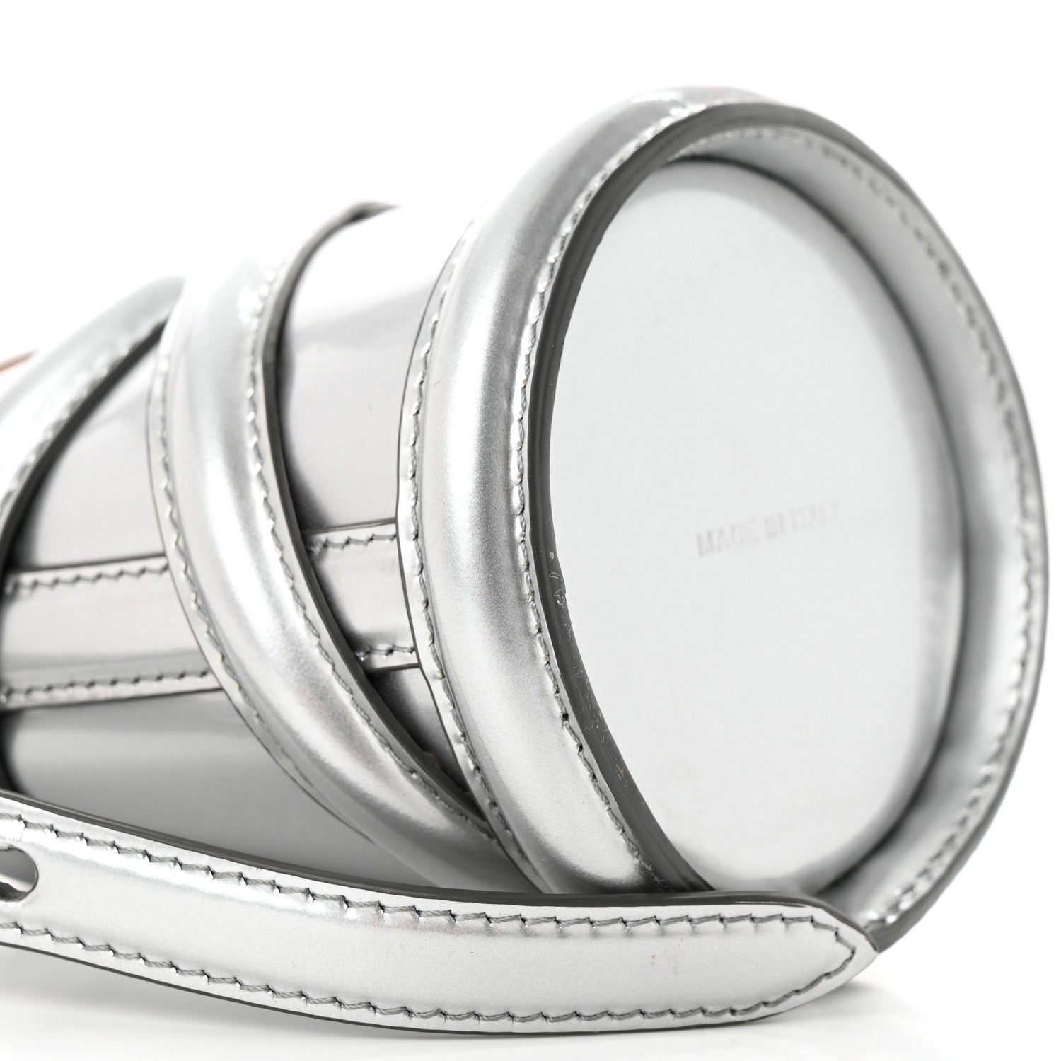 Alexander McQueen Metallic Calfskin The Curve Mini Shoulder Bag Silver 11 of 13