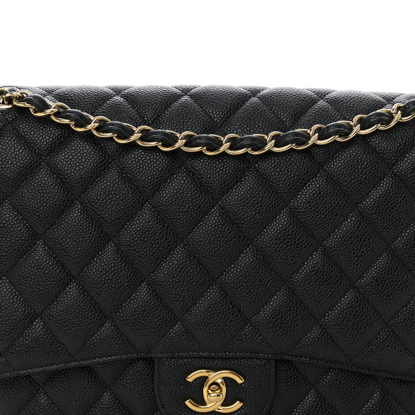 Caviar Quilted Maxi Single Flap Black