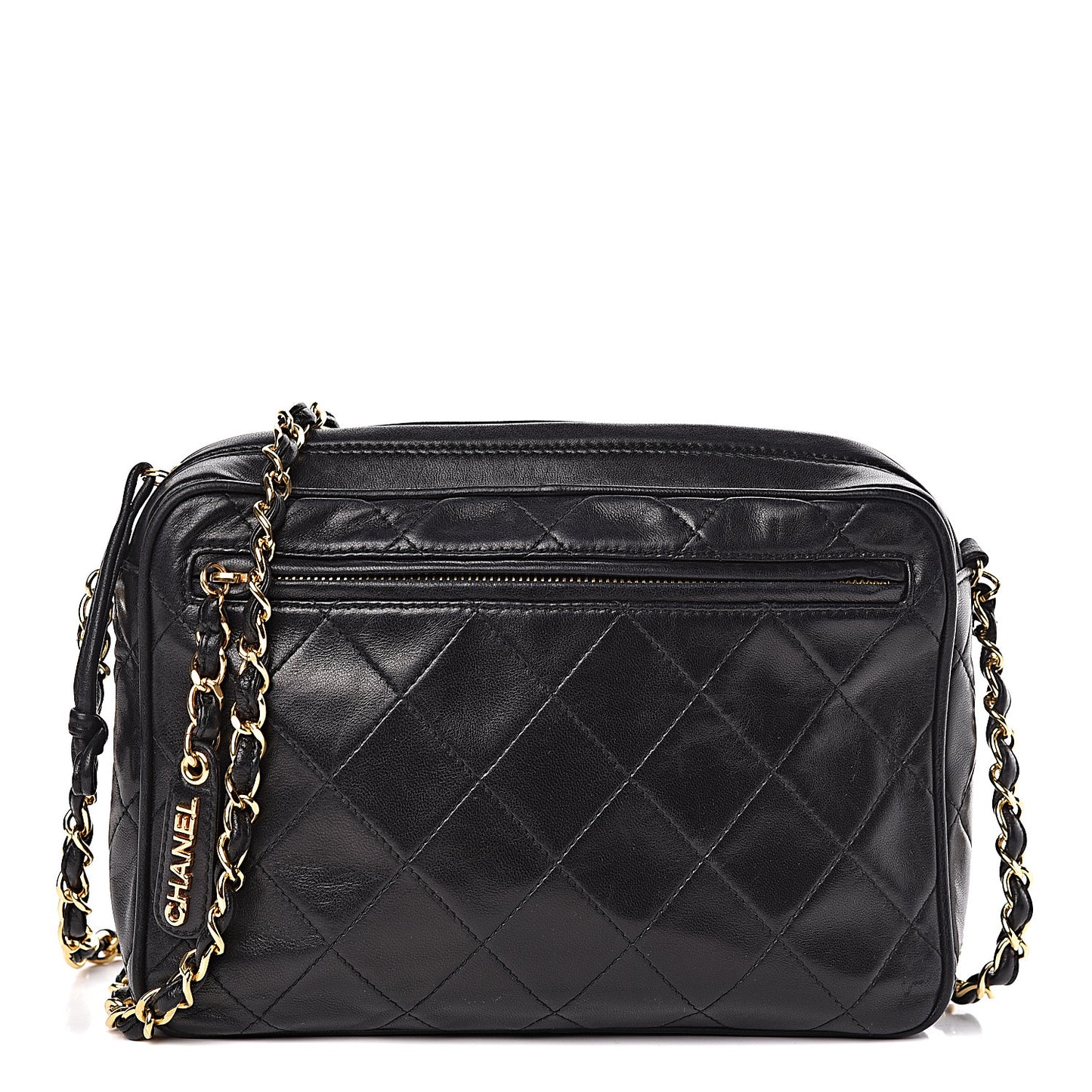 Lambskin Quilted Camera Case Black