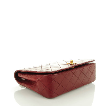 Chanel Lambskin Quilted Small Single Flap Dark Red 4 of 9