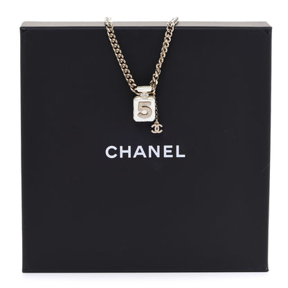Chanel Resin Crystal CC No 5 Perfume Bottle Necklace 6 of 6