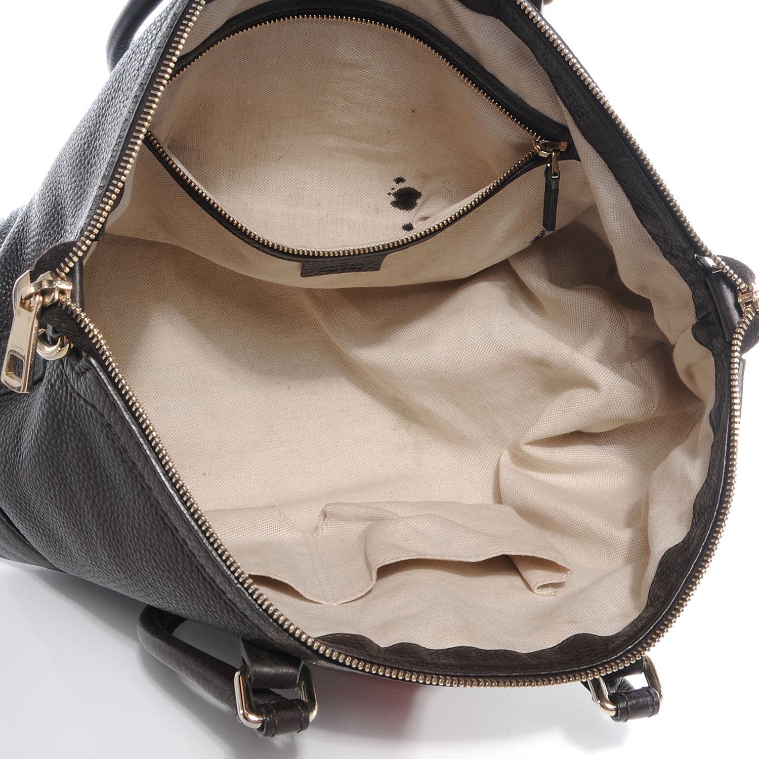 Gucci Leather Vintage Web Medium Top Handle Bag Dark Brown 7 of 11