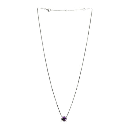 David Yurman Sterling Silver Diamond Amethyst 11mm Chatelaine Pendant Necklace 3 of 5