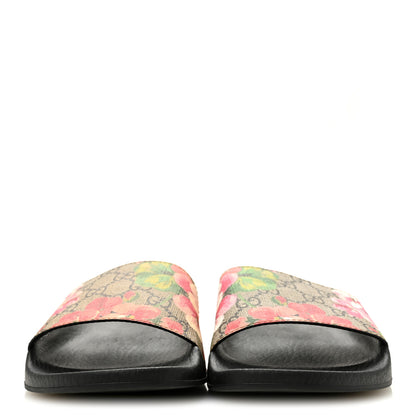 Gucci GG Supreme Monogram Blooms Slide Sandals 40 Beige Multicolor 3 of 10