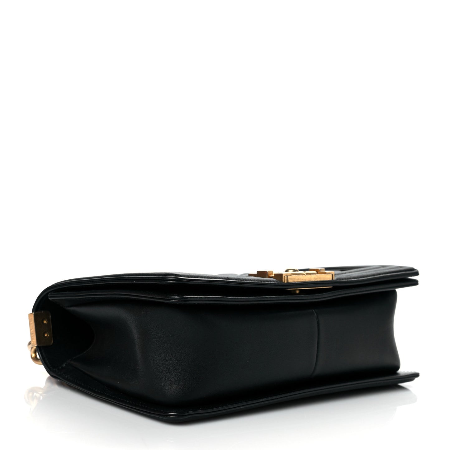 Calfskin Medium Boy Logo Top Handle Flap Black