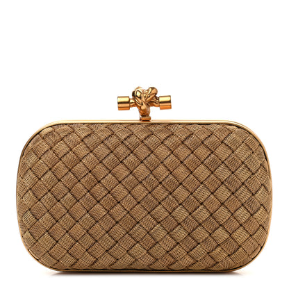 Bottega Veneta Intreccio Oro Bruciato Knot Clutch 1 of 6