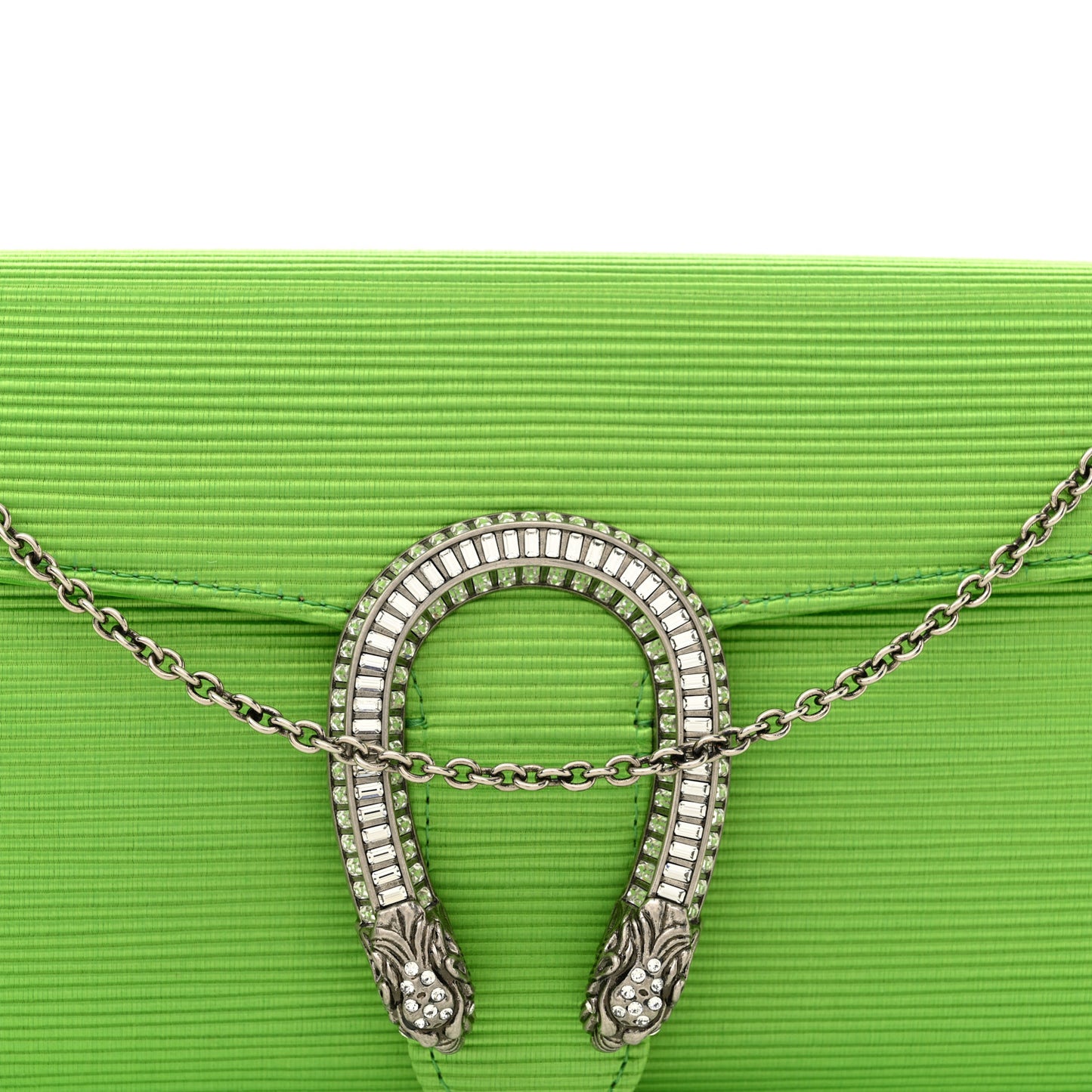 Grosgrain Satin Small Dionysus Shoulder Bag Lime