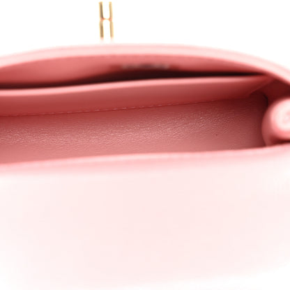 Chanel Caviar Quilted Nano Coco Handle Clutch With Chain Pink 5 of 10