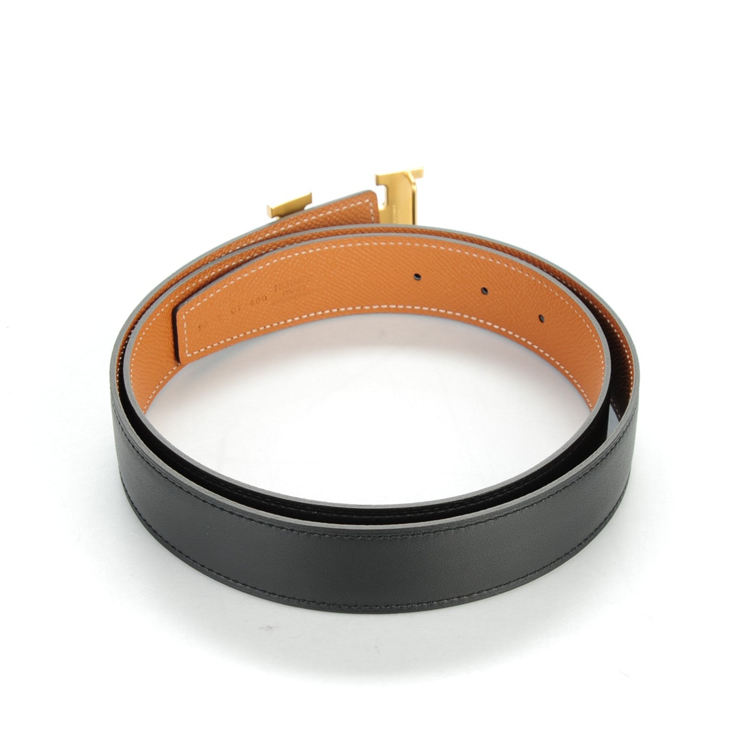 Hermes Swift Epsom 32mm H Belt 90 Black Gold 3 of 8