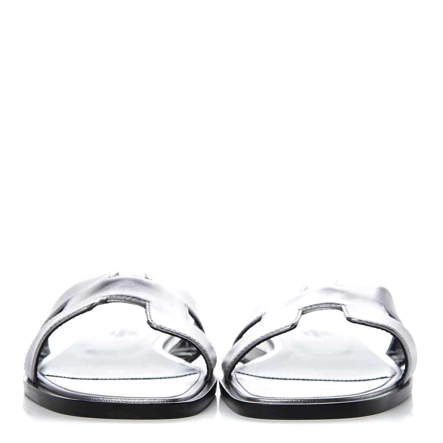 Metallic Nappa Calfskin Oran Sandals 37 Argent