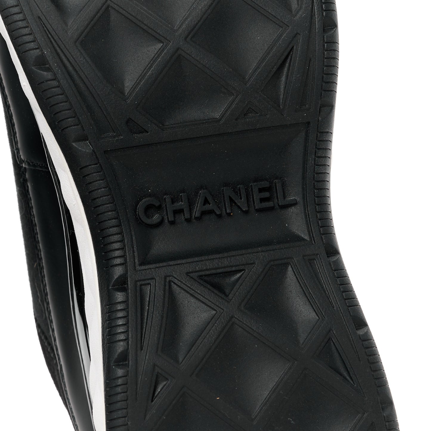 Velvet Calfskin Mixed Fibers CC Sneakers 38 Black