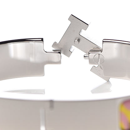 Hermes Enamel Panoplie Equestre Narrow Clic Clac H Bracelet PM Pink Delirium 3 of 5